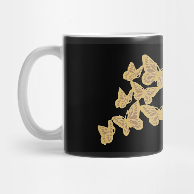 Gold Butterflies 5 - Black by AmazingCorn